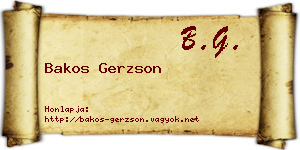 Bakos Gerzson névjegykártya