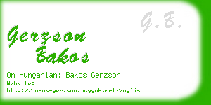 gerzson bakos business card